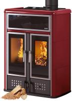 Klover DUAL Hybrid Kombi Kaminofen Holz Pellet wasserführend  bordeaux 27,4 kw